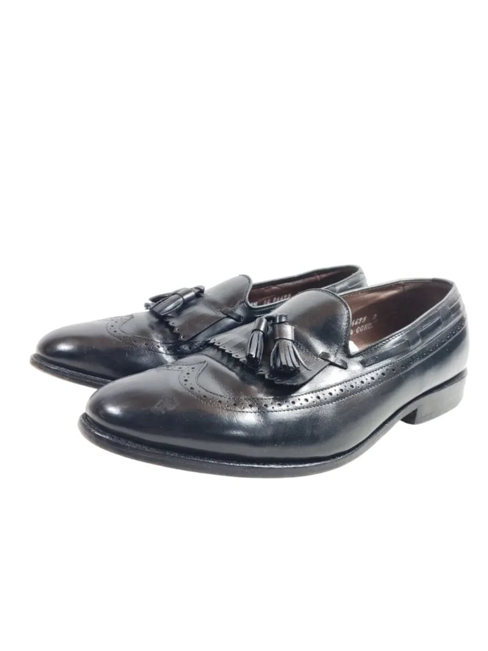 Allen Edmonds Mansfield Black Leather Tassel Loafers Mens  9.5 D Classic Wingtip